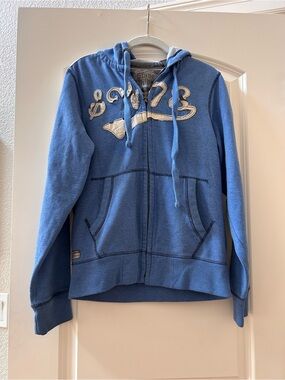 Slade Wilder SW 78 Full Zip Hoodie. Y2K Embroidered. Racing stripes. SZ S. 2000